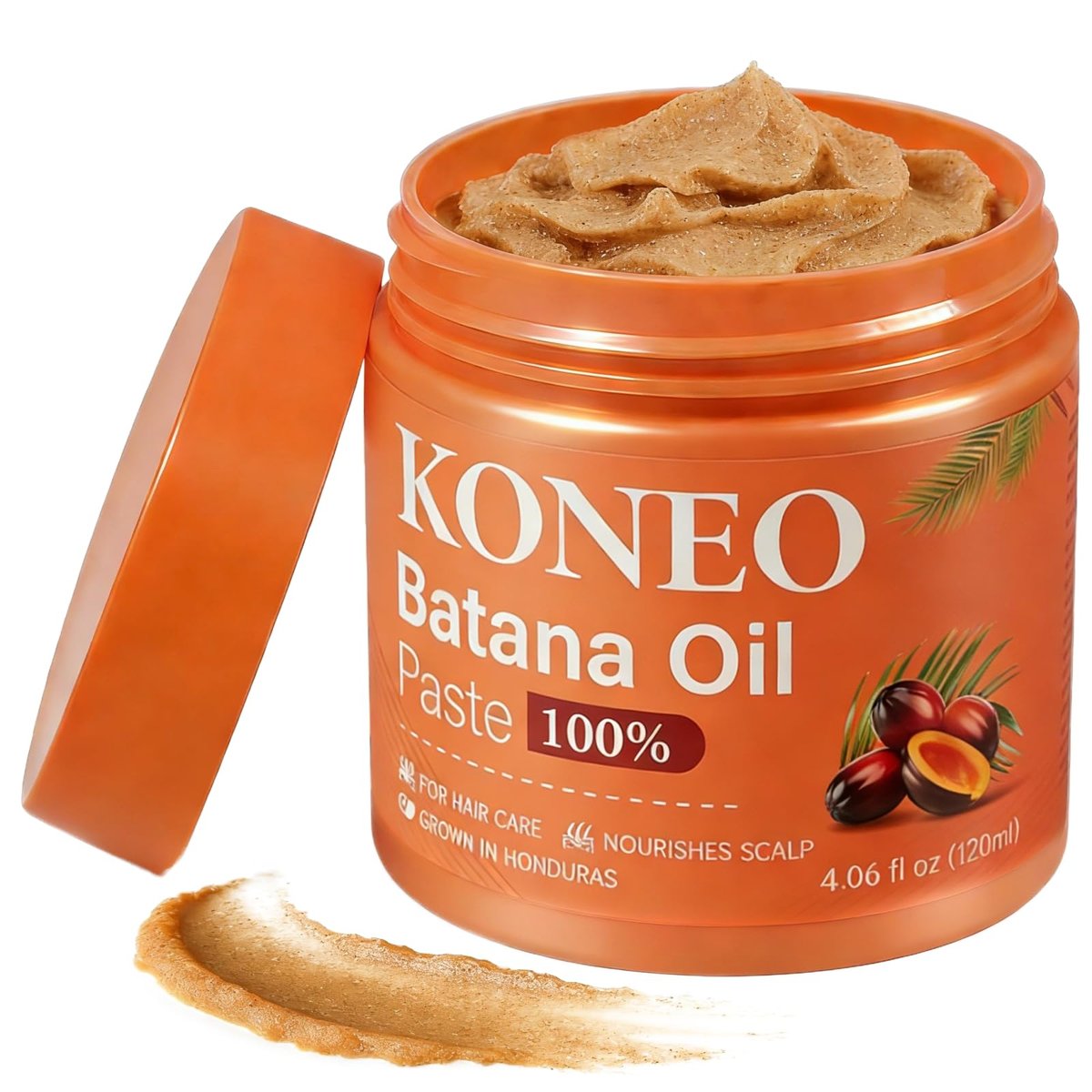 KONEO Hair Growth Cream with 100% Pure Batana Oil – Raw Batana Oil Paste from Honduras for Enhanced Thickness, Shine, and Reduced Breakage – 4.06 fl oz Avelisse
