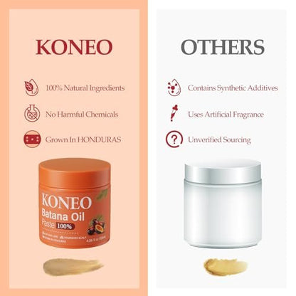KONEO Hair Growth Cream with 100% Pure Batana Oil – Raw Batana Oil Paste from Honduras for Enhanced Thickness, Shine, and Reduced Breakage – 4.06 fl oz Avelisse