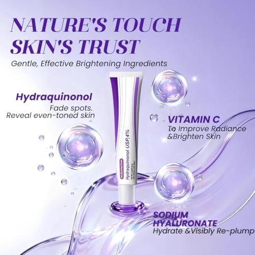 Rivocoda Hydraquinon0l Dark Spot Brightening Cream - 4% Bleaching Cream, Non-Irritating Hydrating Face Moisturizer for All Skin Types, 1oz Avelisse