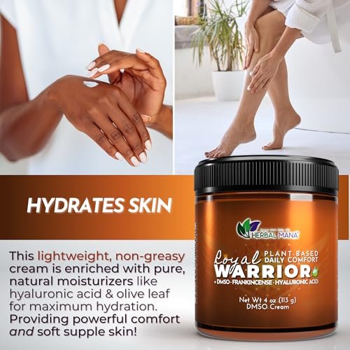 Herbal Mana Frankincense DMSO Body Cream with Magnesium & Hyaluronic Acid | Royal Warrior - 4 oz Avelisse