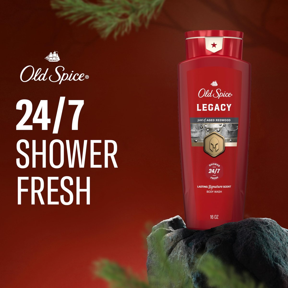 Old Spice Body Wash for Men, 24/7 Shower Fresh & Clean, Legacy with Coconut, Pine & Cedar Scent, 16 oz - görsel 5