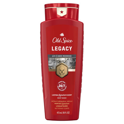 Old Spice Body Wash for Men, 24/7 Shower Fresh & Clean, Legacy with Coconut, Pine & Cedar Scent, 16 oz