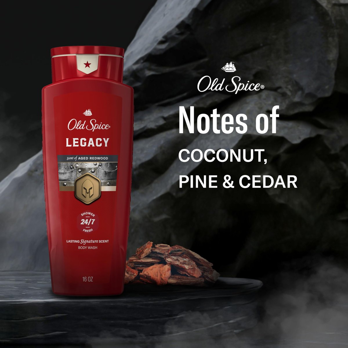 Old Spice Body Wash for Men, 24/7 Shower Fresh & Clean, Legacy with Coconut, Pine & Cedar Scent, 16 oz - görsel 9