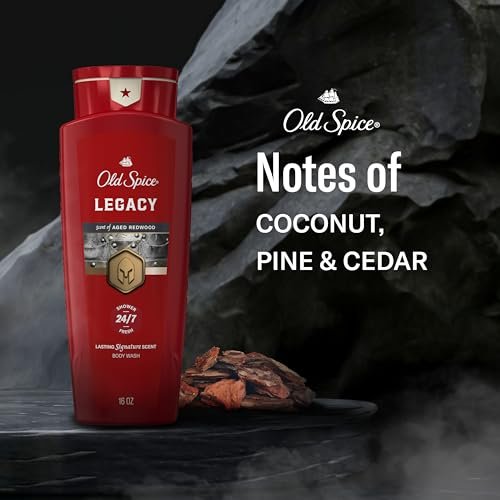 Old Spice Body Wash for Men, 24/7 Shower Fresh & Clean, Legacy with Coconut, Pine & Cedar Scent, 16 oz - görsel 10
