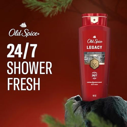 Old Spice Body Wash for Men, 24/7 Shower Fresh & Clean, Legacy with Coconut, Pine & Cedar Scent, 16 oz