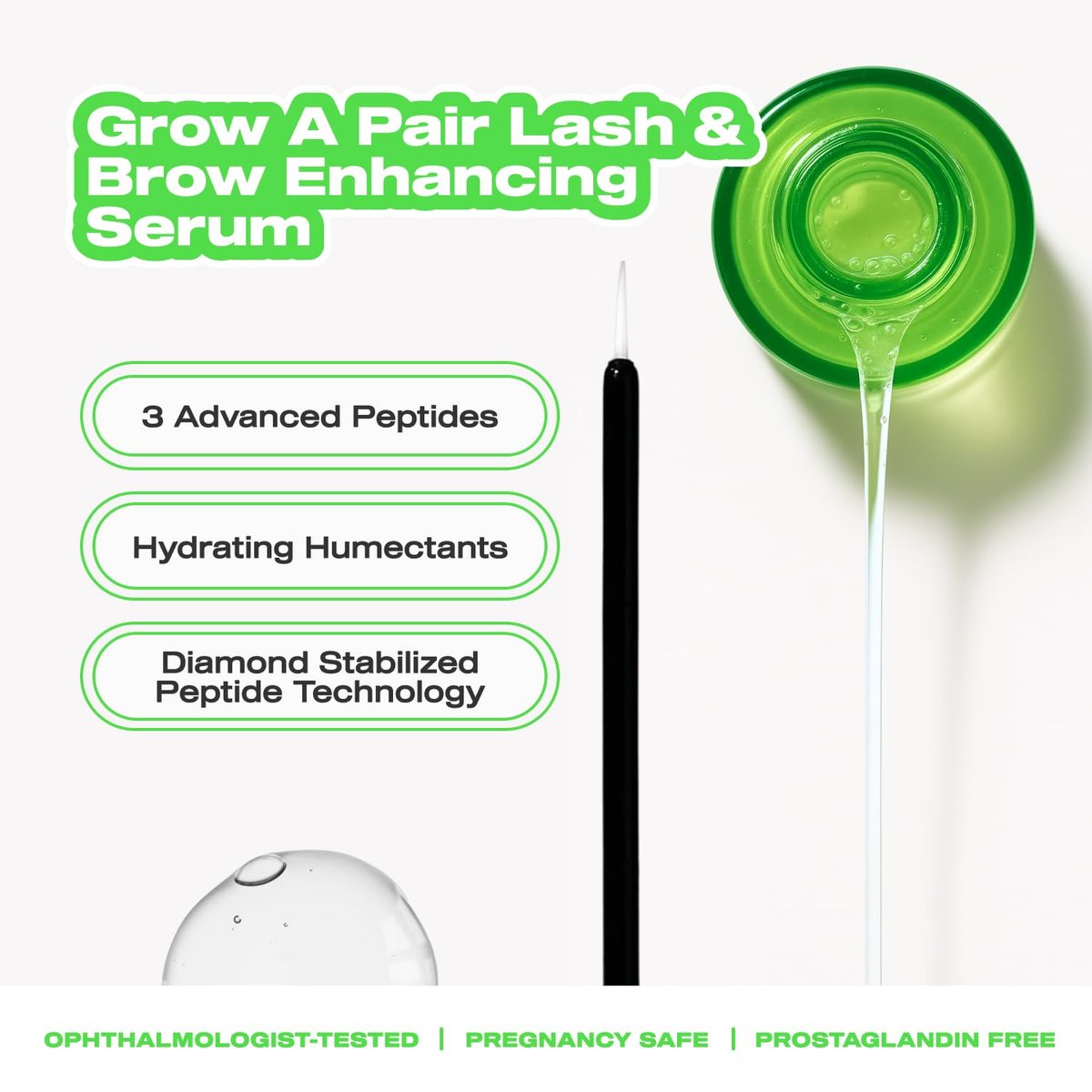 Educated Mess Grow A Pair Lash & Brow Enhancing Serum – Prostaglandin-Free, Non-Irritating Formula (5 ml / 0.17 fl oz) Avelisse