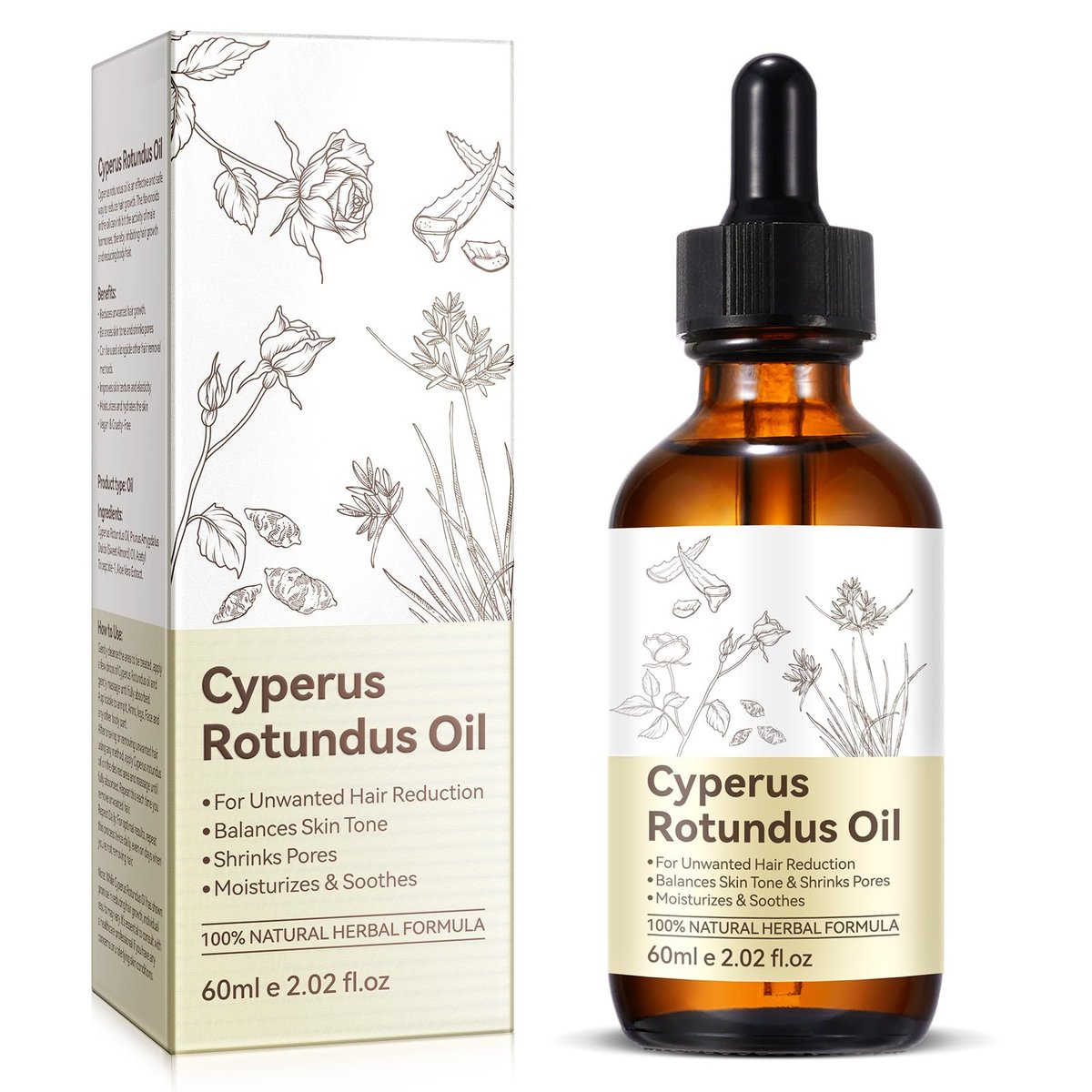 ITSDAWN Cyperus Rotundus Oil for Hair Removal – Natural Oil to Reduce Unwanted Hair & Soothe Skin, Moisturizing Body Oil for Smooth Skin, 2.02 Fl Oz - görsel 1