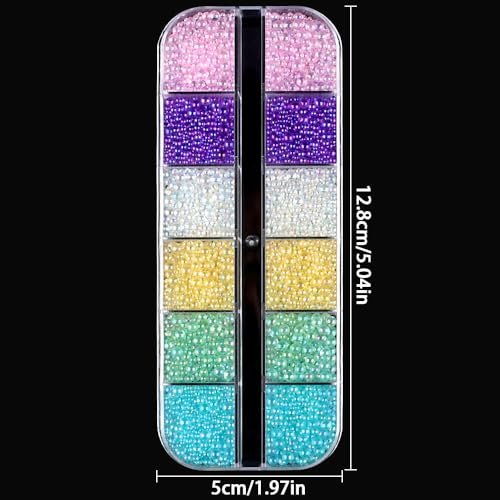 3D Clear Colorful Bubble Nail Charms and Gems - Aurora Mermaid Nail Art Glass Beads for DIY Manicure - görsel 4
