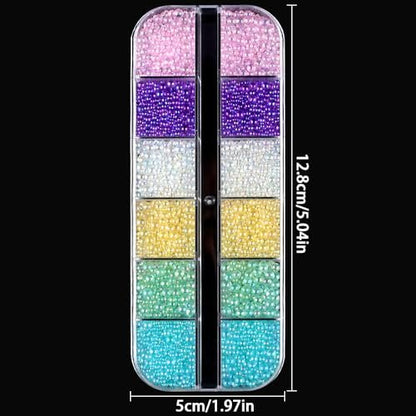 3D Clear Colorful Bubble Nail Charms and Gems - Aurora Mermaid Nail Art Glass Beads for DIY Manicure