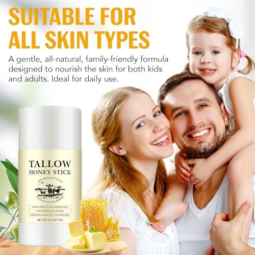 Honey Tallow Balm - 100% Grass-Fed Beef Tallow Face Cream with Shea Butter & Olive Oil, Rich in Vitamins A, D, E, K & Omega Fatty Acids (75g) - görsel 14