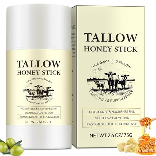 Honey Tallow Balm - 100% Grass-Fed Beef Tallow Face Cream with Shea Butter & Olive Oil, Rich in Vitamins A, D, E, K & Omega Fatty Acids (75g) - görsel 2