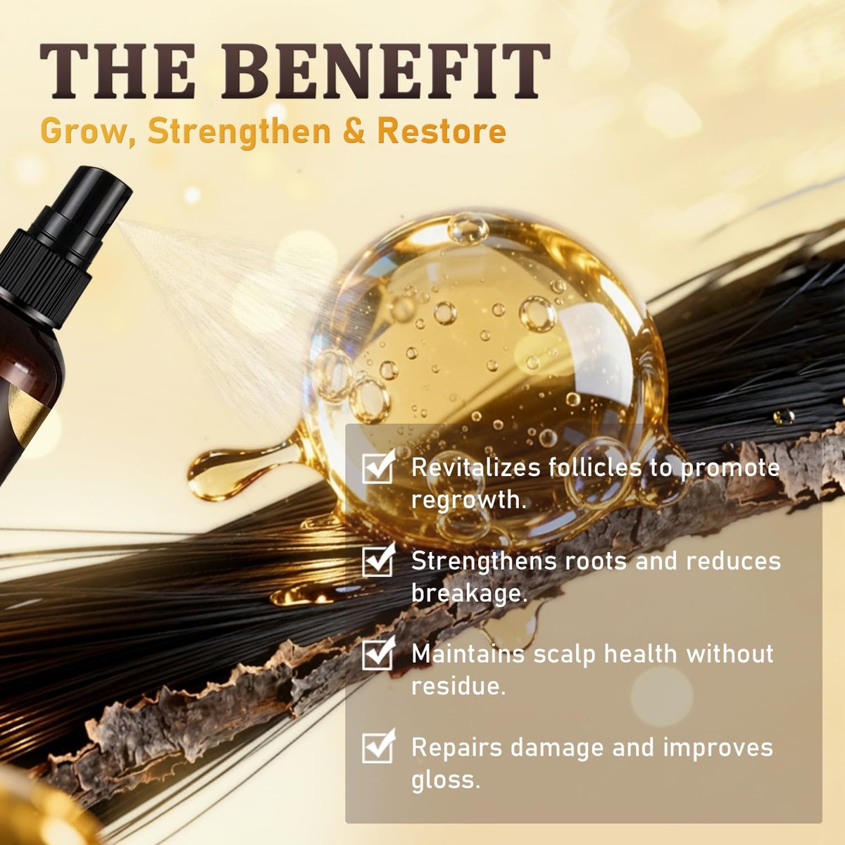 5% Minoxidil for Men & Women - Hair Growth & Beard Regrowth Biotin Serum with Rosemary & Batana Extract, Extra Strength Hair Loss Treatment to Regrow Thicker & Fuller Hair, 3.38 Oz - görsel 15
