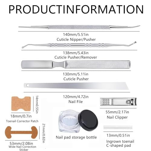 GEMSANVA Ingrown Toenail Corrector Set with Correction Strips – Professional Home Pedicure Care Kit (16 Strips, Beige) - görsel 12