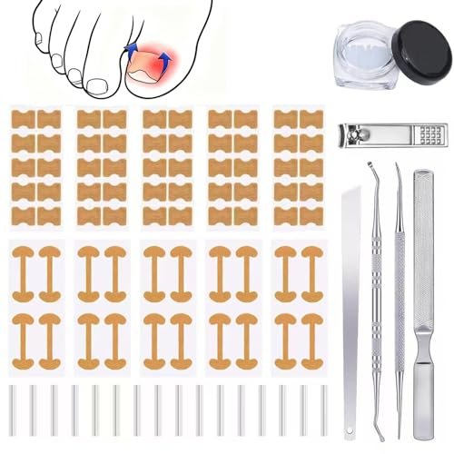 GEMSANVA Ingrown Toenail Corrector Set with Correction Strips – Professional Home Pedicure Care Kit (16 Strips, Beige) - görsel 2