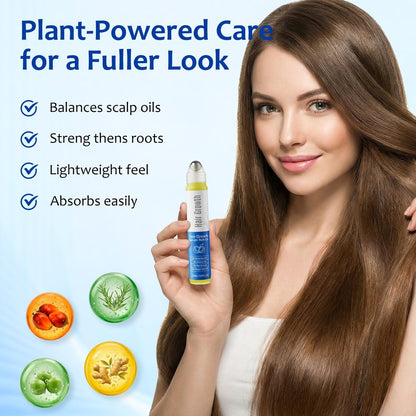 Hair Growth Serum Roll On with 3% Rosemary, 3% Batana Oil, 2% Pea Extract, 2% Ginger Root Oil - Thicker Hair & Stronger Roots (30ml) Avelisse