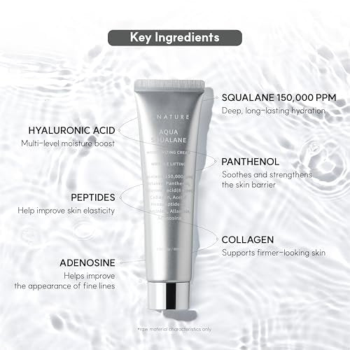 S.NATURE Limited Holiday Gift Set for Hydration & Glass Skin | Aqua Squalane Cream 60ml + Aqua Oasis Toner 12ml | Korean Skin Care Set Avelisse