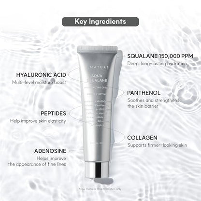S.NATURE Limited Holiday Gift Set for Hydration & Glass Skin | Aqua Squalane Cream 60ml + Aqua Oasis Toner 12ml | Korean Skin Care Set Avelisse