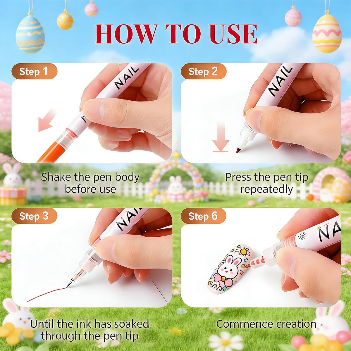 TUONU 12-Color Nail Art Pens Set - Fine Tip 0.5mm Nail Art Markers for DIY Nail Design, Dotting, Drawing, and Painting - Perfect for Home and Salon Use - görsel 6