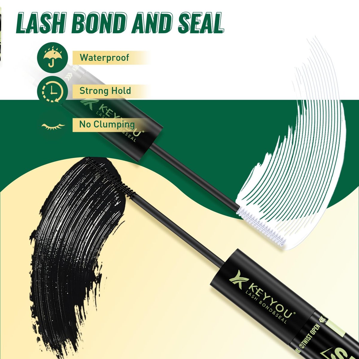 KEYYOU LASH Lash Clusters Kit Natural 144pcs 8-16MIX Wispy Lash Clusters C Curl with Bond and Seal, Remover, Applicators for DIY Fluffy Eyelash Clusters at Home - görsel 7