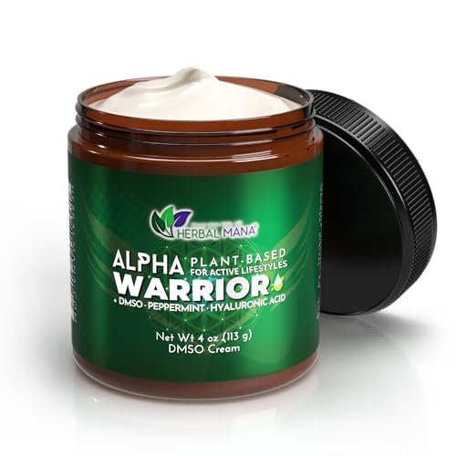 Herbal Mana Alpha Warrior | Cooling, Fast-Absorbing DMSO Body Cream – 4 oz Avelisse