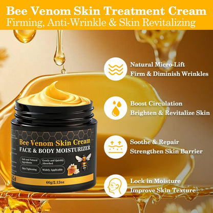 Lustrchron 2-Pack Bee Venom Skin Cream – Natural Anti-Aging Moisturizer for Face & Body, Wrinkle Lift & Firming, Reduces Blemishes (2 x 60g) Avelisse