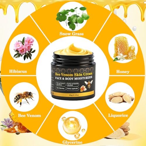 Lustrchron 2-Pack Bee Venom Skin Cream – Natural Anti-Aging Moisturizer for Face & Body, Wrinkle Lift & Firming, Reduces Blemishes (2 x 60g) Avelisse
