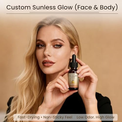 ZZILME Self Tanning Drops for Face & Body - Customizable Glow with Niacinamide, Vitamin C & Hyaluronic Acid, Gradual Sunless Tanner Serum, Non-Comedogenic Bronzing Drops 1.0 fl oz Avelisse