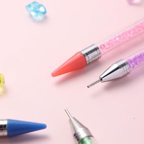 Rhinestone Picker Dotting Pen with Extra Wax Heads – Double Head Nail Art Wax Pen for DIY Manicure (Pink) - görsel 10