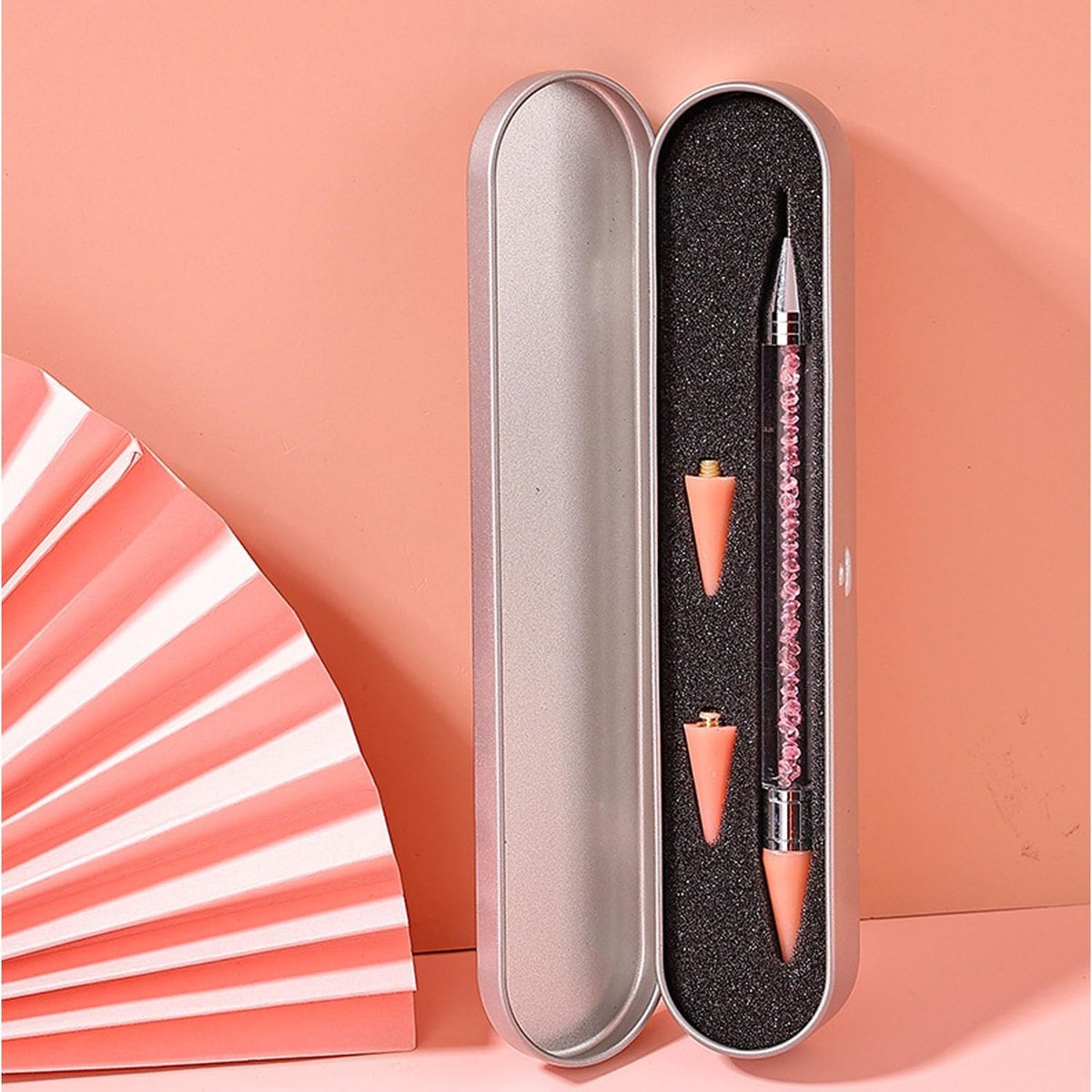 Rhinestone Picker Dotting Pen with Extra Wax Heads – Double Head Nail Art Wax Pen for DIY Manicure (Pink) - görsel 13