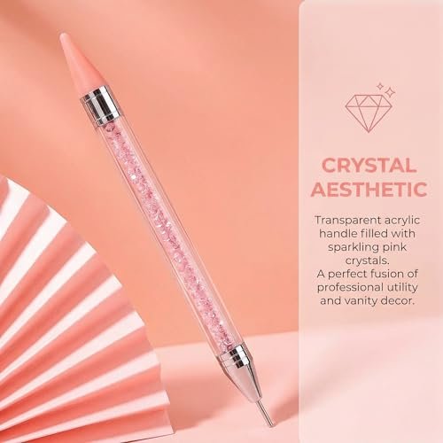 Rhinestone Picker Dotting Pen with Extra Wax Heads – Double Head Nail Art Wax Pen for DIY Manicure (Pink) - görsel 4