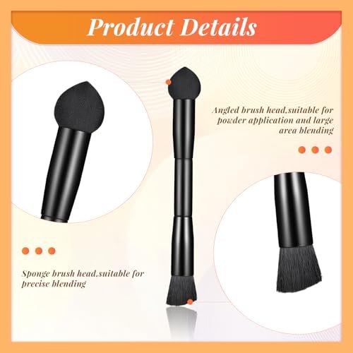 2-Piece Dual-Ended Hairline Powder Brush Set – Travel Makeup Powder Brush with Sponge Tip & Soft Bristles for Concealer, Contour, Root Touch-Up - görsel 6