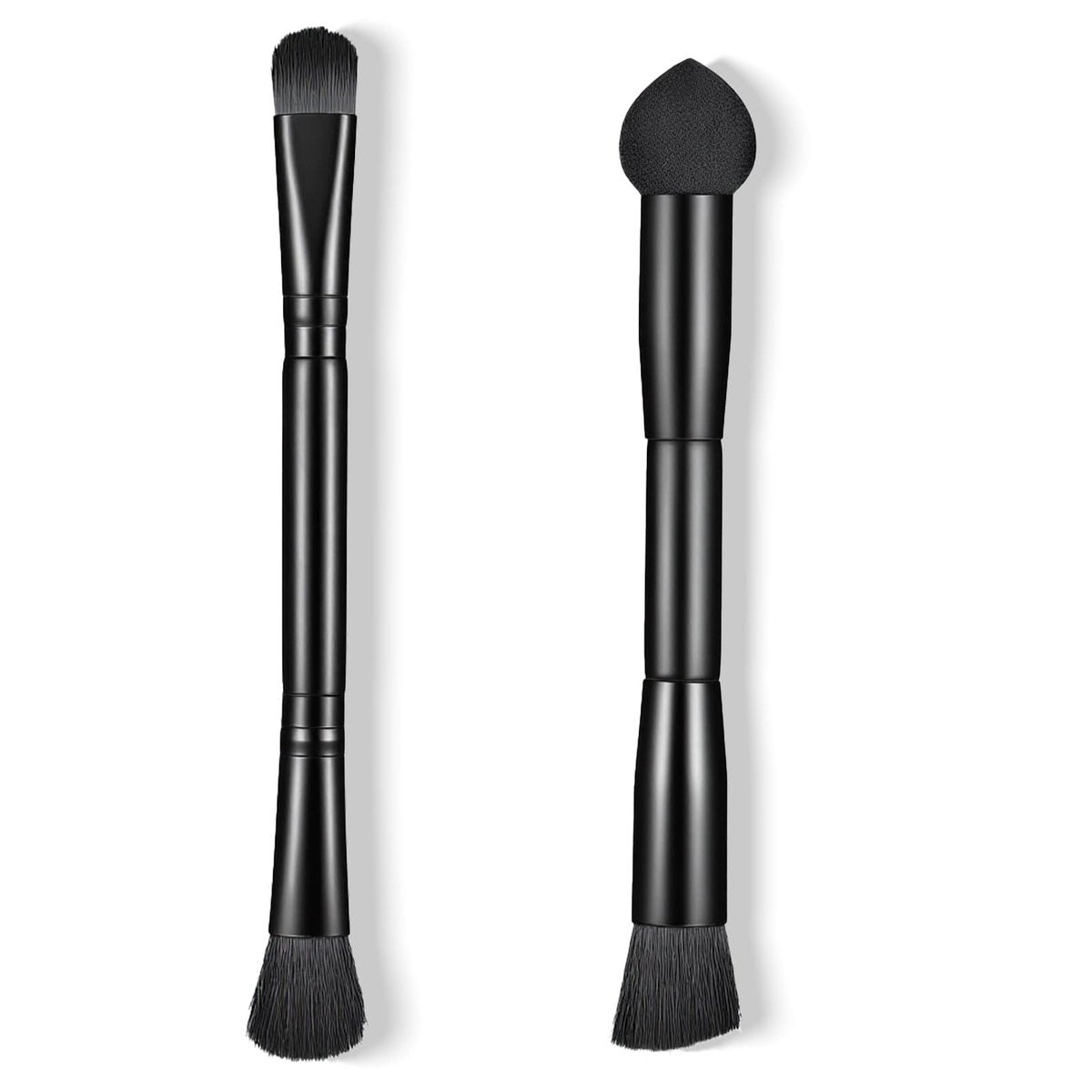 2-Piece Dual-Ended Hairline Powder Brush Set – Travel Makeup Powder Brush with Sponge Tip & Soft Bristles for Concealer, Contour, Root Touch-Up - görsel 1