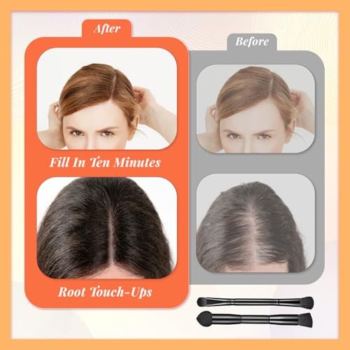 2-Piece Dual-Ended Hairline Powder Brush Set – Travel Makeup Powder Brush with Sponge Tip & Soft Bristles for Concealer, Contour, Root Touch-Up - görsel 12