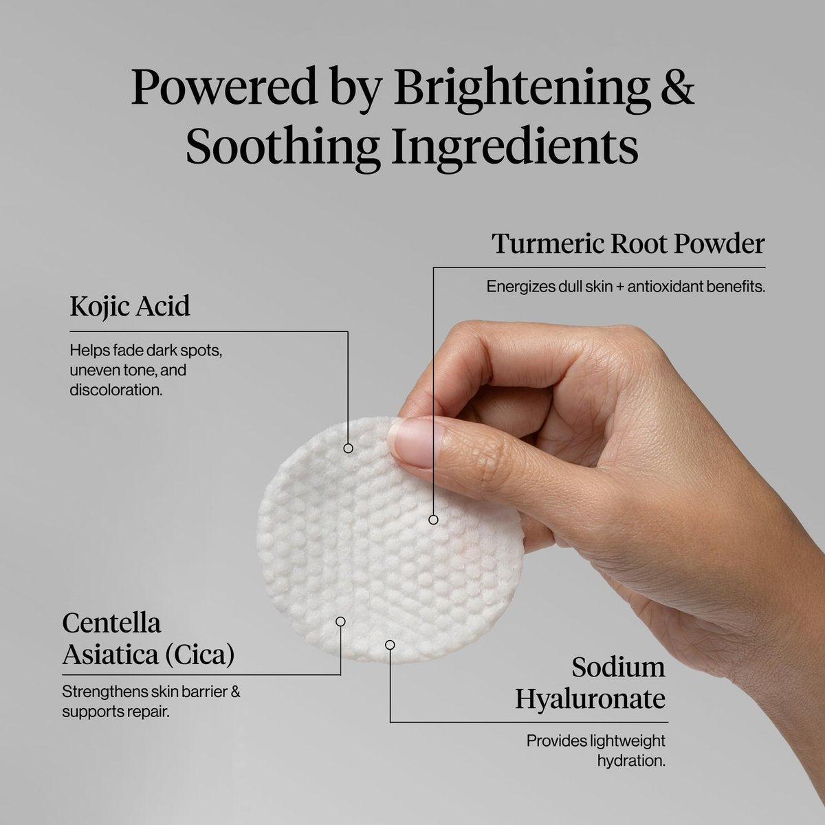 Kitsch Kojic Acid Cleansing Pads with Turmeric & Cica – Exfoliating & Brightening Face and Body Pads (50 Count) Avelisse