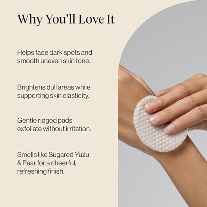 Kitsch Kojic Acid Cleansing Pads with Turmeric & Cica – Exfoliating & Brightening Face and Body Pads (50 Count) Avelisse