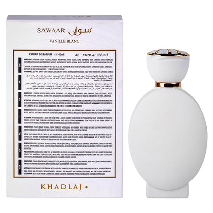Khadlaj Sawaar Vanille Blanc – Extrait de Parfum 100 ml – Vanilla, Sweet, Woody Unisex Fragrance Avelisse