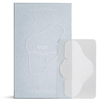 Vue Hydrocolloid Nose Patches - Nose Pore Strips for Blackheads, Sebum and Oil Control, Gentle for All Skin Types (8-Count)