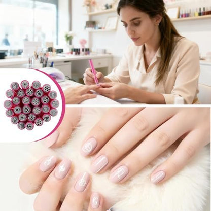 28PCS Nail Art Stamp Pen Set - Flower Butterfly Rose Nail Stamping Kit with DIY Stamper for Women Girls Avelisse