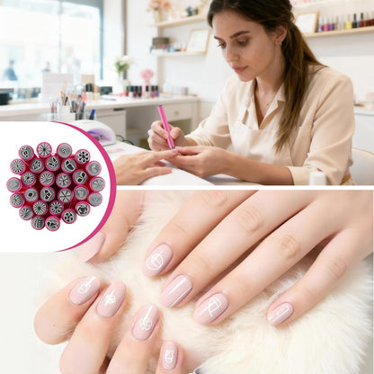 28PCS Nail Art Stamp Pen Set - Flower Butterfly Rose Nail Stamping Kit with DIY Stamper for Women Girls Avelisse