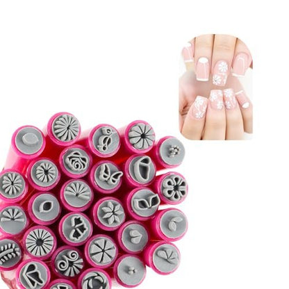 28PCS Nail Art Stamp Pen Set - Flower Butterfly Rose Nail Stamping Kit with DIY Stamper for Women Girls Avelisse