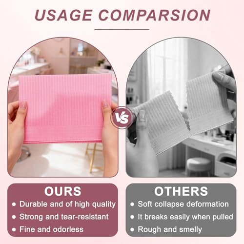 40-Pack Disposable Nail Mats for Manicure & Pedicure - Pink Waterproof Desk Protection for Salon & Home Use - görsel 10