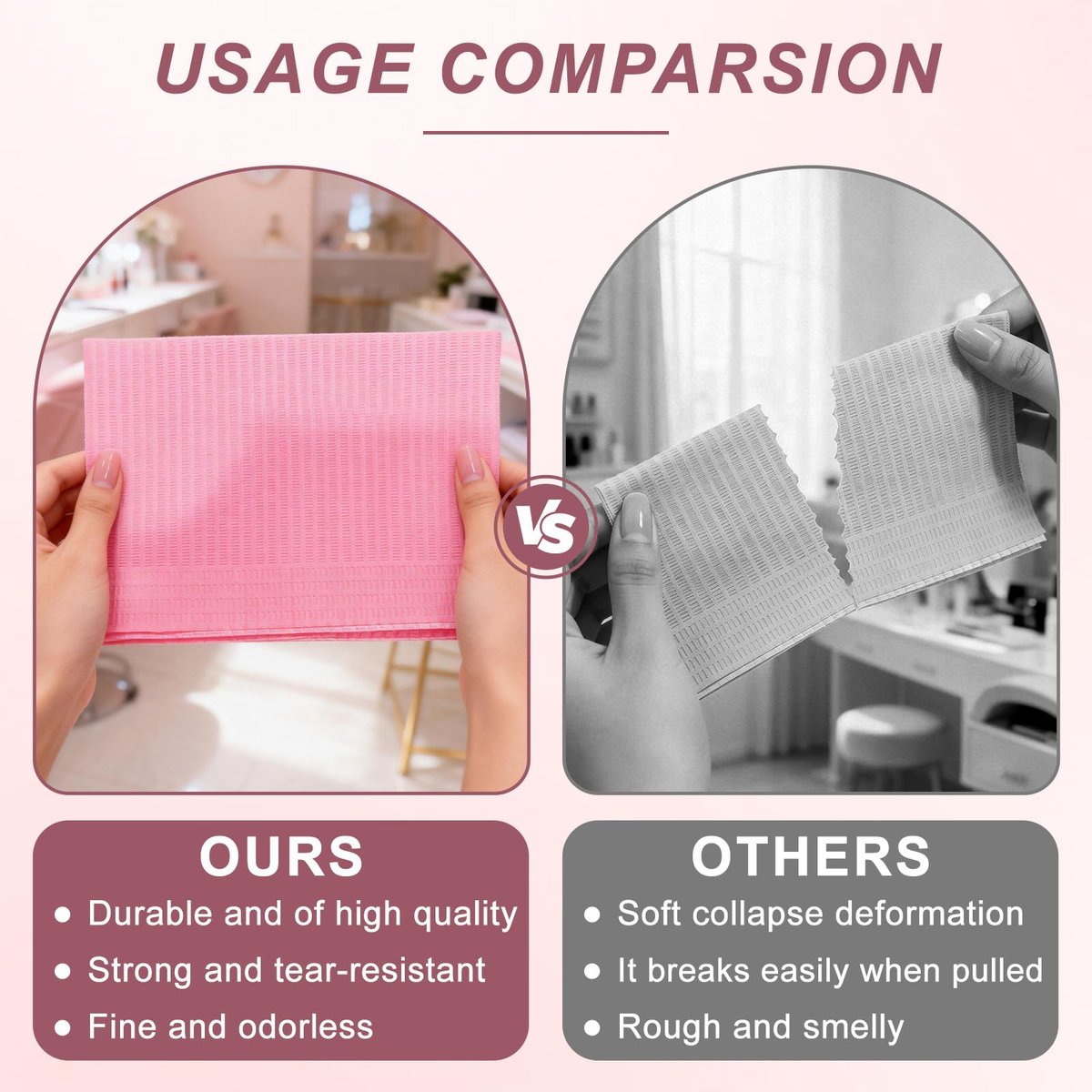 40-Pack Disposable Nail Mats for Manicure & Pedicure - Pink Waterproof Desk Protection for Salon & Home Use - görsel 9