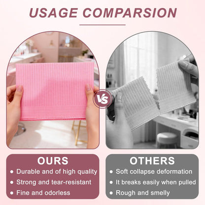 40-Pack Disposable Nail Mats for Manicure & Pedicure - Pink Waterproof Desk Protection for Salon & Home Use