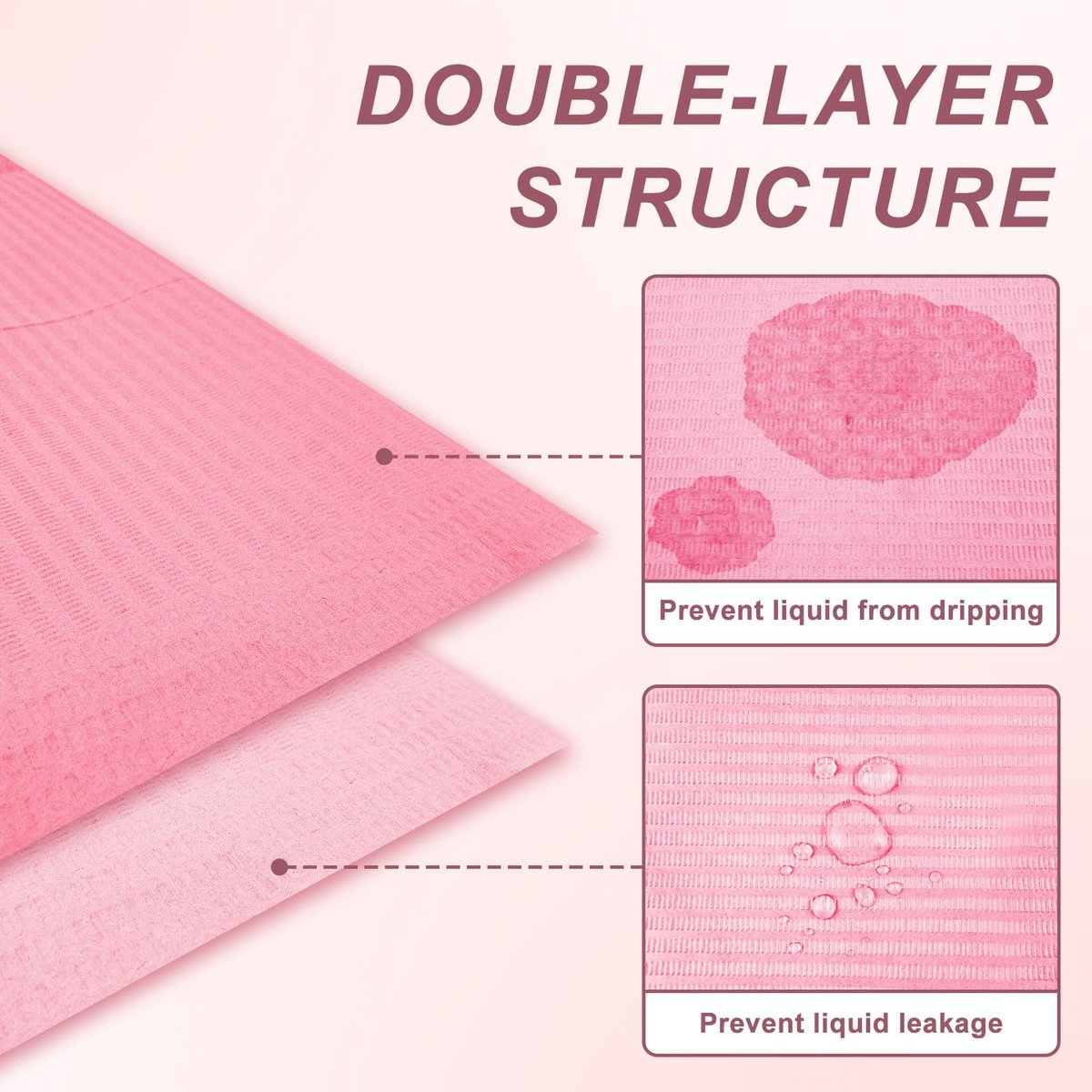 40-Pack Disposable Nail Mats for Manicure & Pedicure - Pink Waterproof Desk Protection for Salon & Home Use - görsel 5