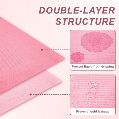 40-Pack Disposable Nail Mats for Manicure & Pedicure - Pink Waterproof Desk Protection for Salon & Home Use