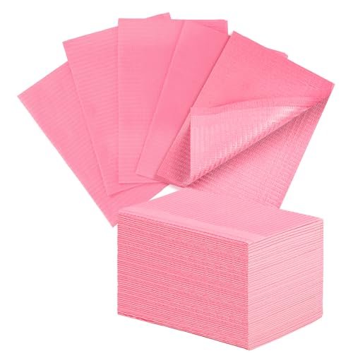 40-Pack Disposable Nail Mats for Manicure & Pedicure - Pink Waterproof Desk Protection for Salon & Home Use - görsel 2