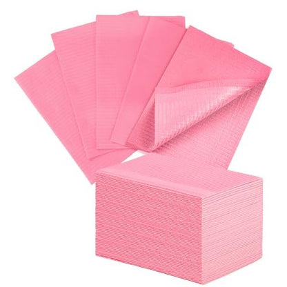 40-Pack Disposable Nail Mats for Manicure & Pedicure - Pink Waterproof Desk Protection for Salon & Home Use
