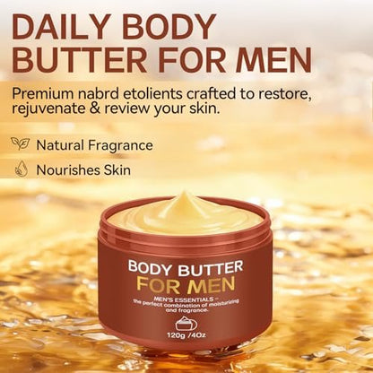 Paistely 2-Pack Body Butter for Men – Pheromone Scented Body Cream, Deep Hydration & All-Day Fragrance, 8 oz Total Avelisse