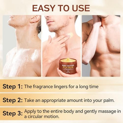 Paistely 2-Pack Body Butter for Men – Pheromone Scented Body Cream, Deep Hydration & All-Day Fragrance, 8 oz Total Avelisse