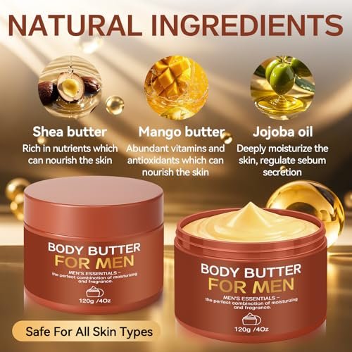 Paistely 2-Pack Body Butter for Men – Pheromone Scented Body Cream, Deep Hydration & All-Day Fragrance, 8 oz Total Avelisse